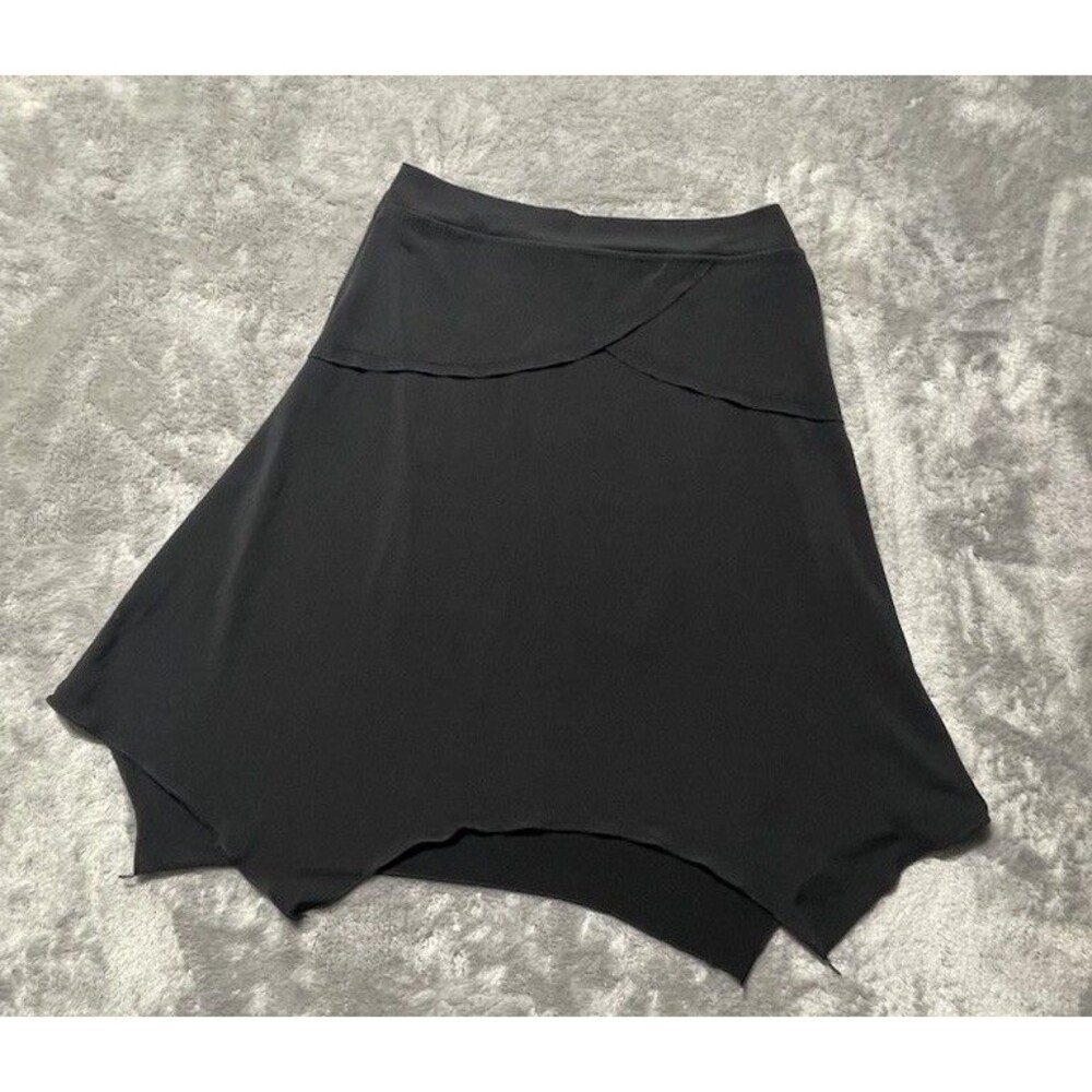 90s Y2K RAVE Stretch Black Asymmetrical Skirt Punk Witchy Goth Vampire Size 6
